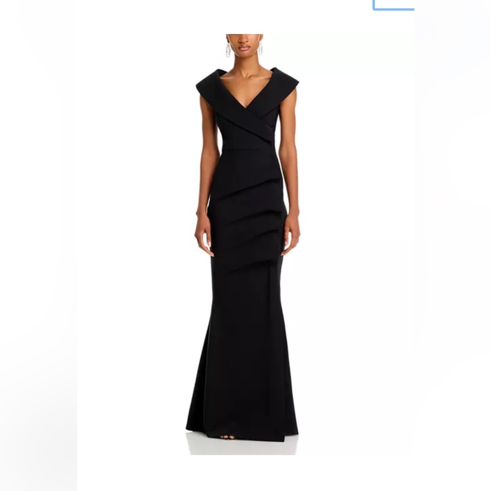 Chiara Boni La Petite Robe Off The Shoulder Maxi Dress black size 8 elegant